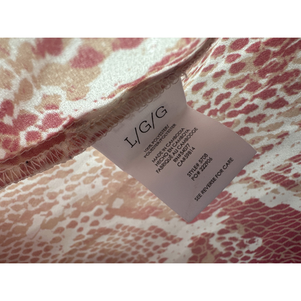 Cabi Bethany Snake Print Blouse Pink White Long Blouson Sleeve 5708 Women Large - Picture 9 of 11